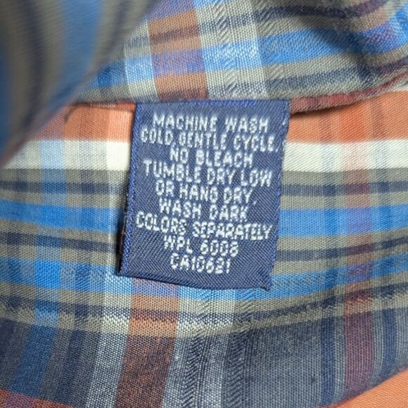 Panhandle Slim Plaid Pearl Snap Shirt Mens Small Western Cowboy 100% Cotton - Picture 3 of 9